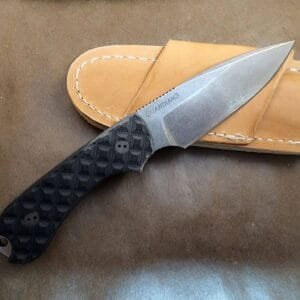 Bradford Gardian 3, Textured Black ,M390, False Edge, Stonewash Finish knives for sale