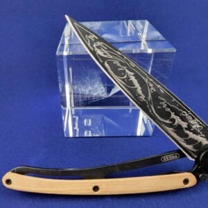 Deejo Tatoo: Ocean matte finish blade with Open Sea tattoo knives for sale