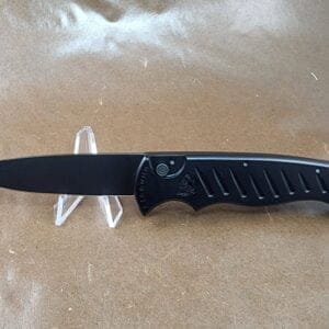 Piranha Pocket "Black" Plain 154CM Tactical Black Blade knives for sale