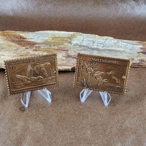 2 Schrade Ducks Unlimited Metal Stamps knives for sale