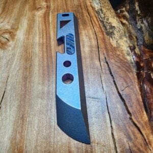 Titanium Mini Pry Bar with Beautiful Heat Treat Patina knives for sale