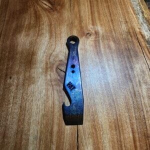 Titanium Mini Pry Bar with Beautiful Heat Treat Patina knives for sale