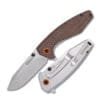 Rose Craft Blades Adjuta in Stonewash Finish and Brown Burlap Micarta RCM005-BM knives for sale