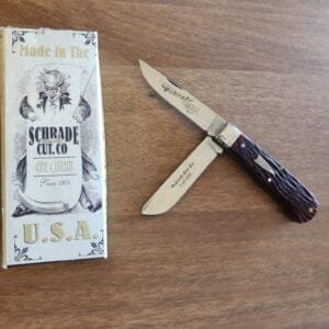 Great Eastern Cutlery Schrade Fire and Ice Tempered SUSA2 Custom Brown Pick Bone 1 of 400 (SN119) knives for sale