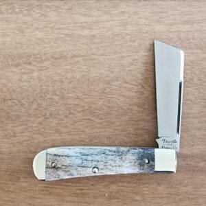 Titusville TSA Exclusive Brown Sugar Giraffe Bone Big Easy Cotton Sampler 1095 Carbon W/ Long Pull 1 of 6 knives for sale