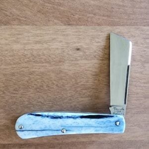 Titusville TSA Exclusive Olympic Blue Giraffe Bone Big Easy Cotton Sampler Shadow Pattern 1095 Carbon W/ Long Pull 1 of 6 knives for sale