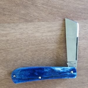 Titusville TSA Exclusive Olympic Blue Giraffe Bone Big Easy Cotton Sampler Shadow Pattern 1095 Carbon W/ Long Pull 1 of 6 knives for sale