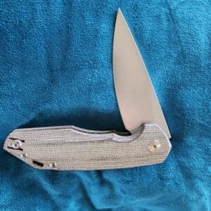 Giant Mouse ACE Corta Green Canvas Micarta Discounted "Rescue Mouse" (no clip) knives for sale