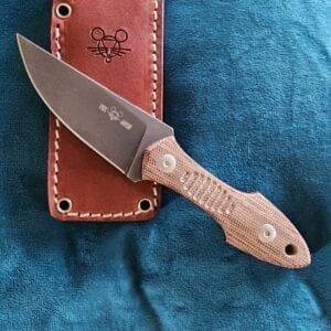 Giant Mouse GMF3 Natural Canvas Micarta Discounted "Rescue Mouse" knives for sale