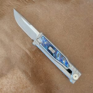 Reate EXO-M Cranes Exclusive TANTO in CPM3V and Titanium with ZIRCUTI inlay. Serial No. 025 (1 of 100) knives for sale