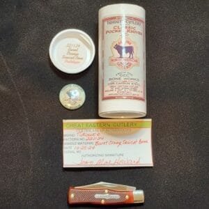 Great Eastern Cutlery #221124 Burnt Orange Sawcut Bone PROTOTYPE knives for sale