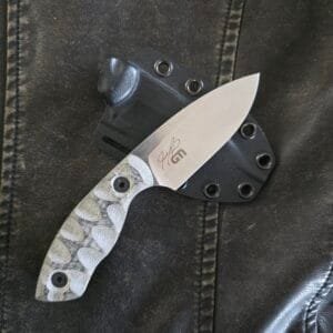White River GTI 3 Black and OD Green Linen Micarta Stone Washed S35VN WRGTI3-LBO