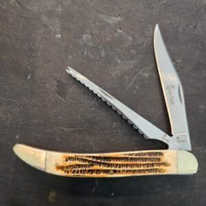 Frost Cutlery Large Toothpick /Fish Knife in Brown Jigged Bone