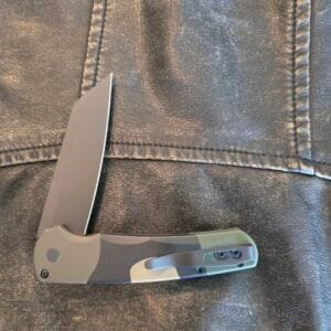 PROTECH KJ. MALIBU 02 FLIPPER M81 Camo Handle, DLC Black REVERSE TANTO Magnacut (Knife Joy Exclusive)