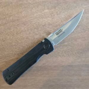 CRKT 2900 Heiho knife, designed by James Williams, with G-10 handle, thumb disk, LAWKS safety, and liner lock.