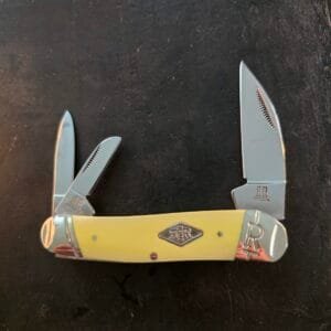 Rough Ryder 3 Blade Folder in Yellow Synthetic and 440 Stainless RR1741